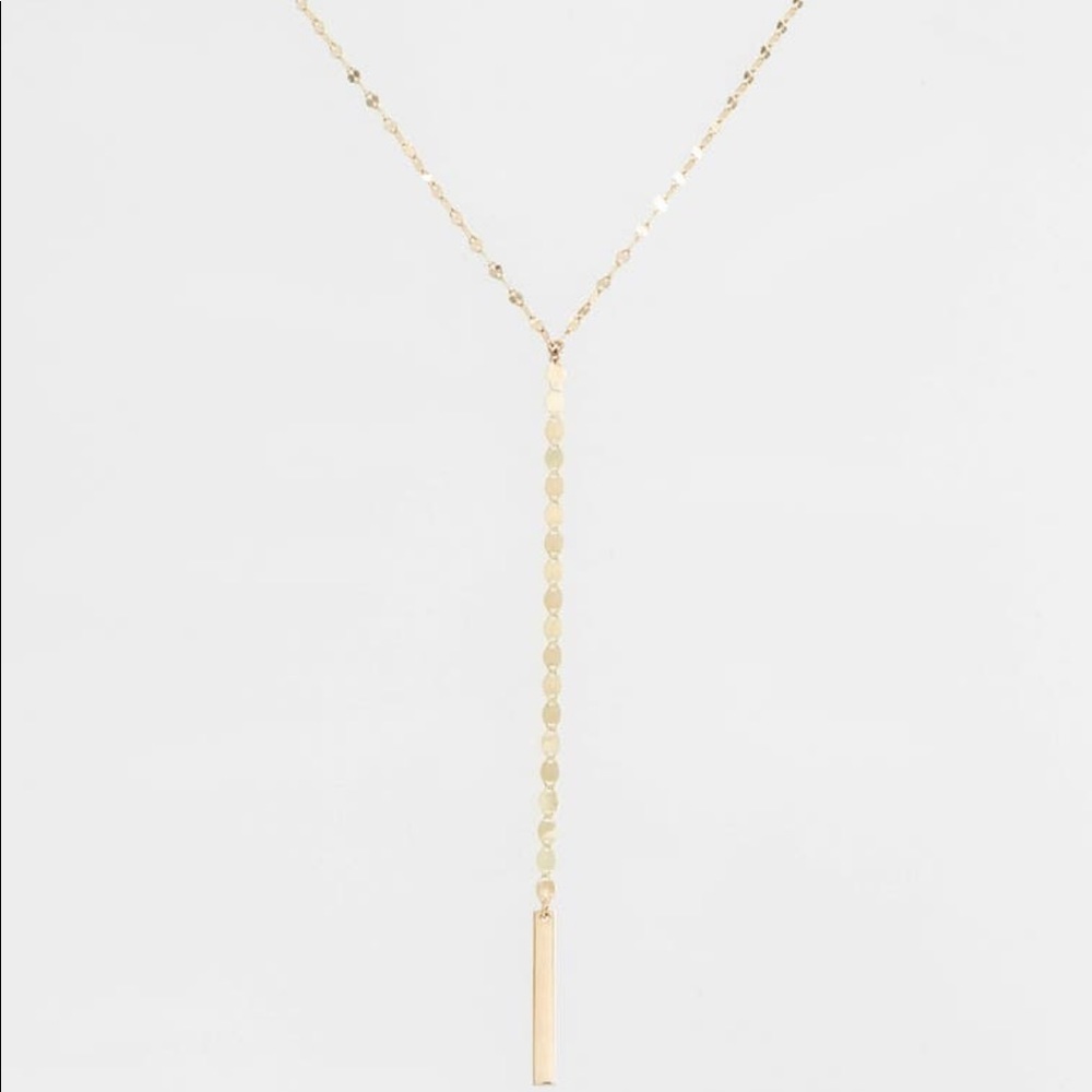 Lana Jewelry Nude Remix Bar Y-Necklace yellow gold